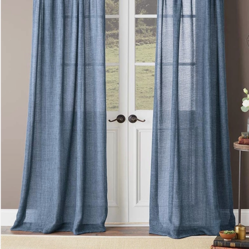 Bedeck 1951 Indigo Light-filtering Curtains (pair)